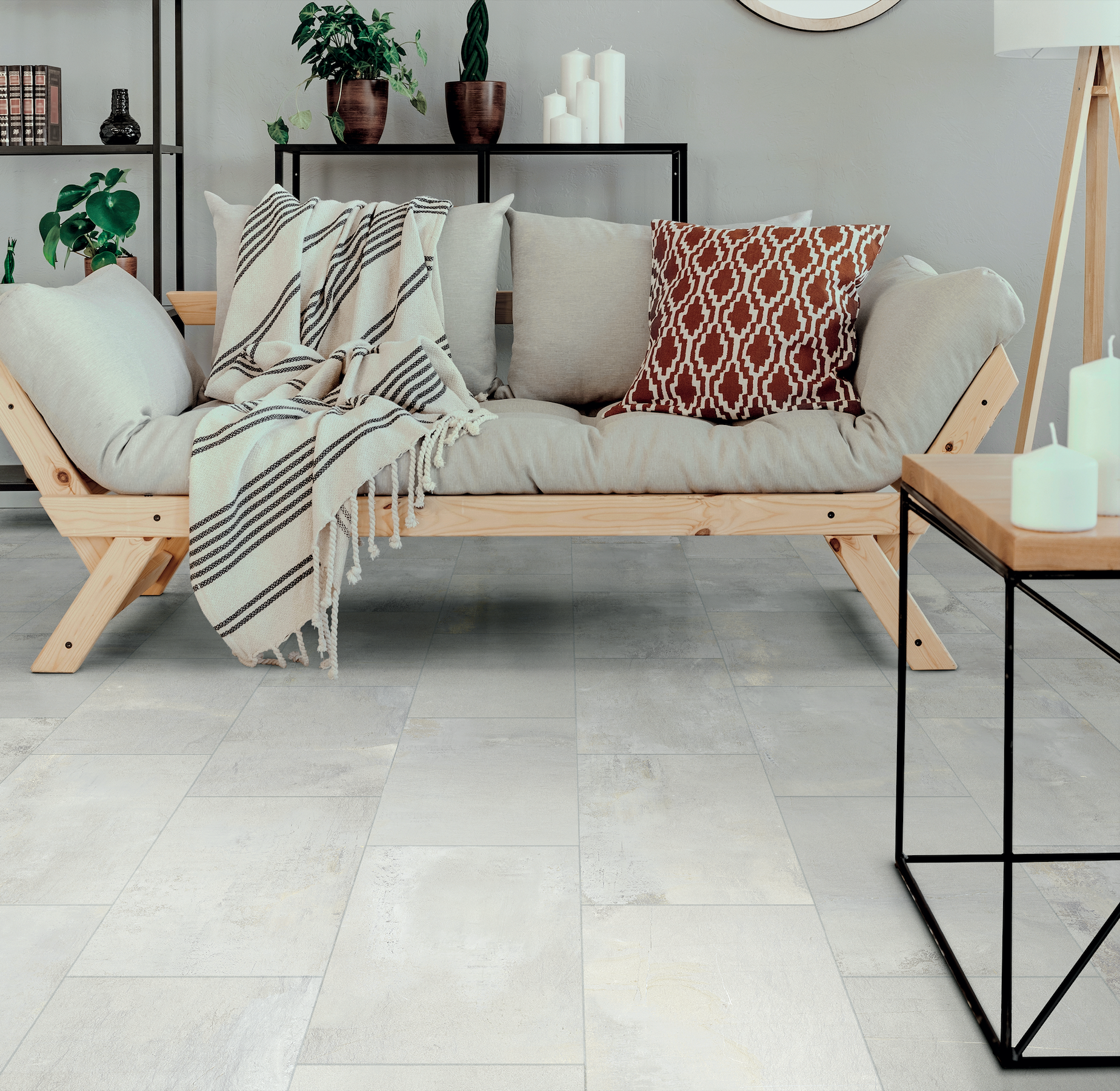 Abita Argento 24x48 Semi-Polished Porcelain Concrete Tile