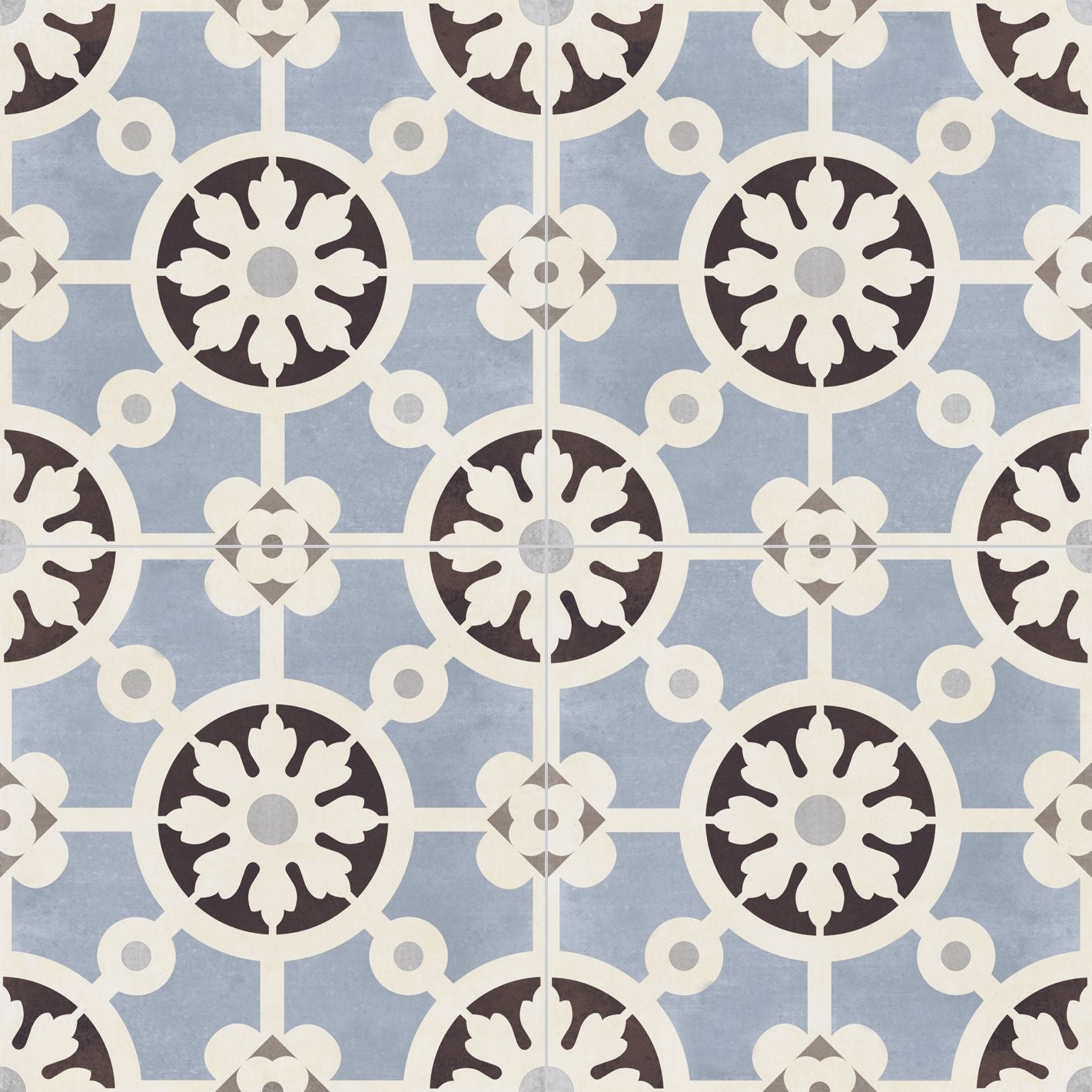 Bercy Blue 8x8 Matte Finish Porcelain Patterned Tile