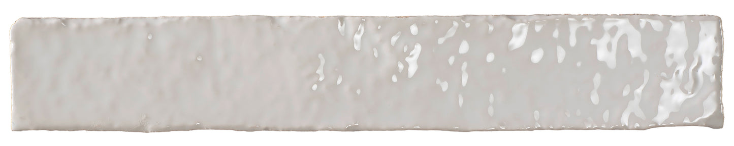 Brutalist Snow 2x10 Glossy Subway Tile Backsplash