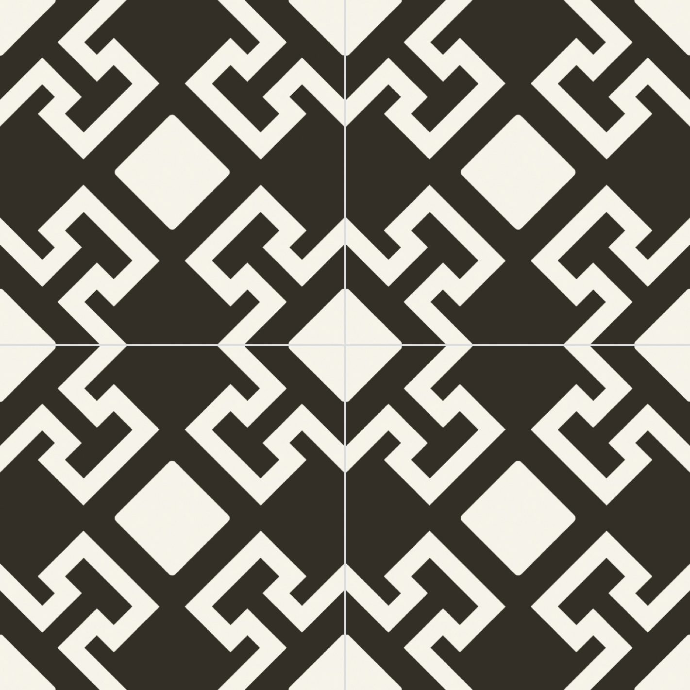 Charonne Nero 8x8 Matte Finish Porcelain Patterned Tile