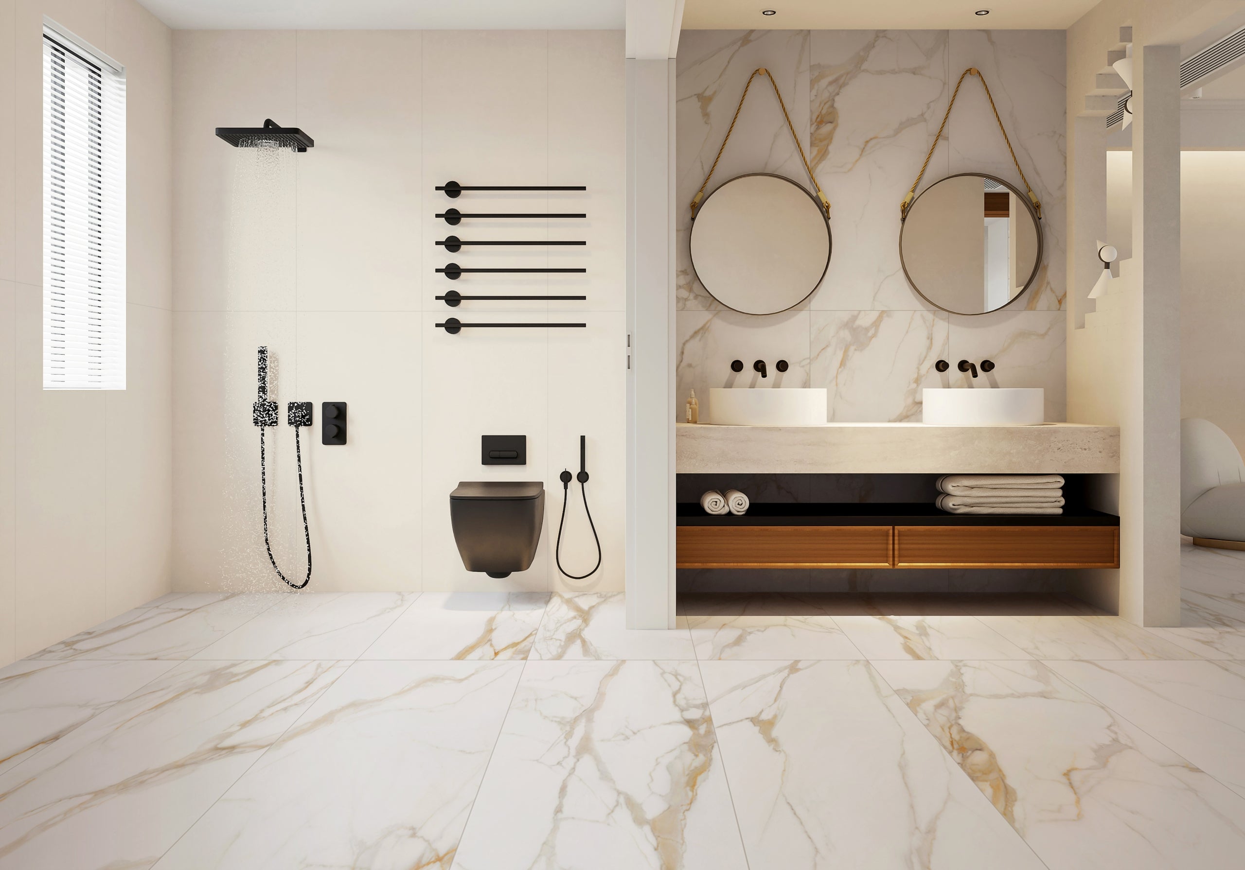 Calacatta Premium 24x48 Matte Marble Look Porcelain Tile