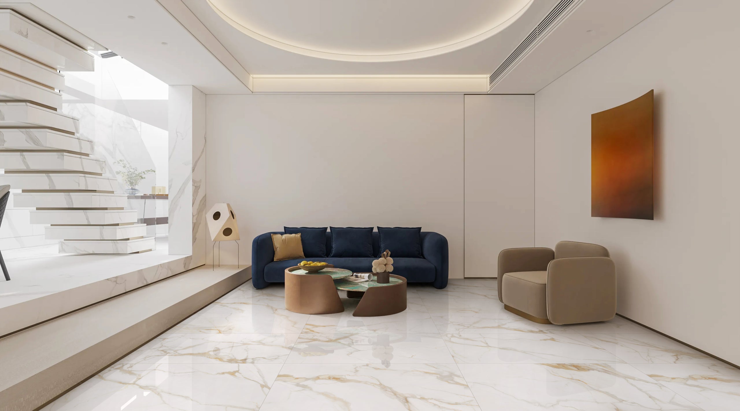 Calacatta Premium 24x48 Polished Marble Look Porcelain Tile