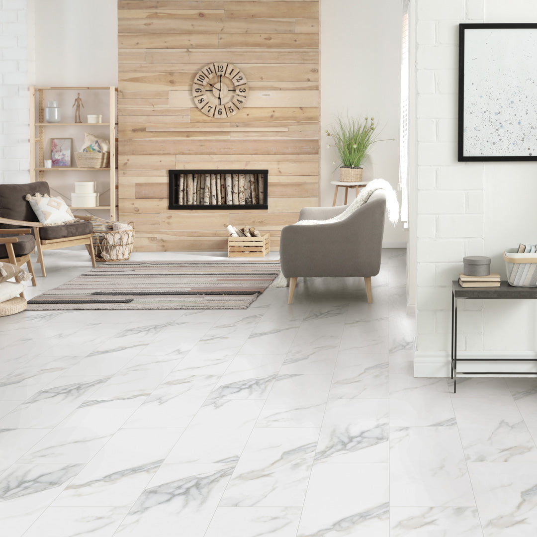 Tarkett ProGen Calacatta Marble 12"x24" Luxury Vinyl Tile