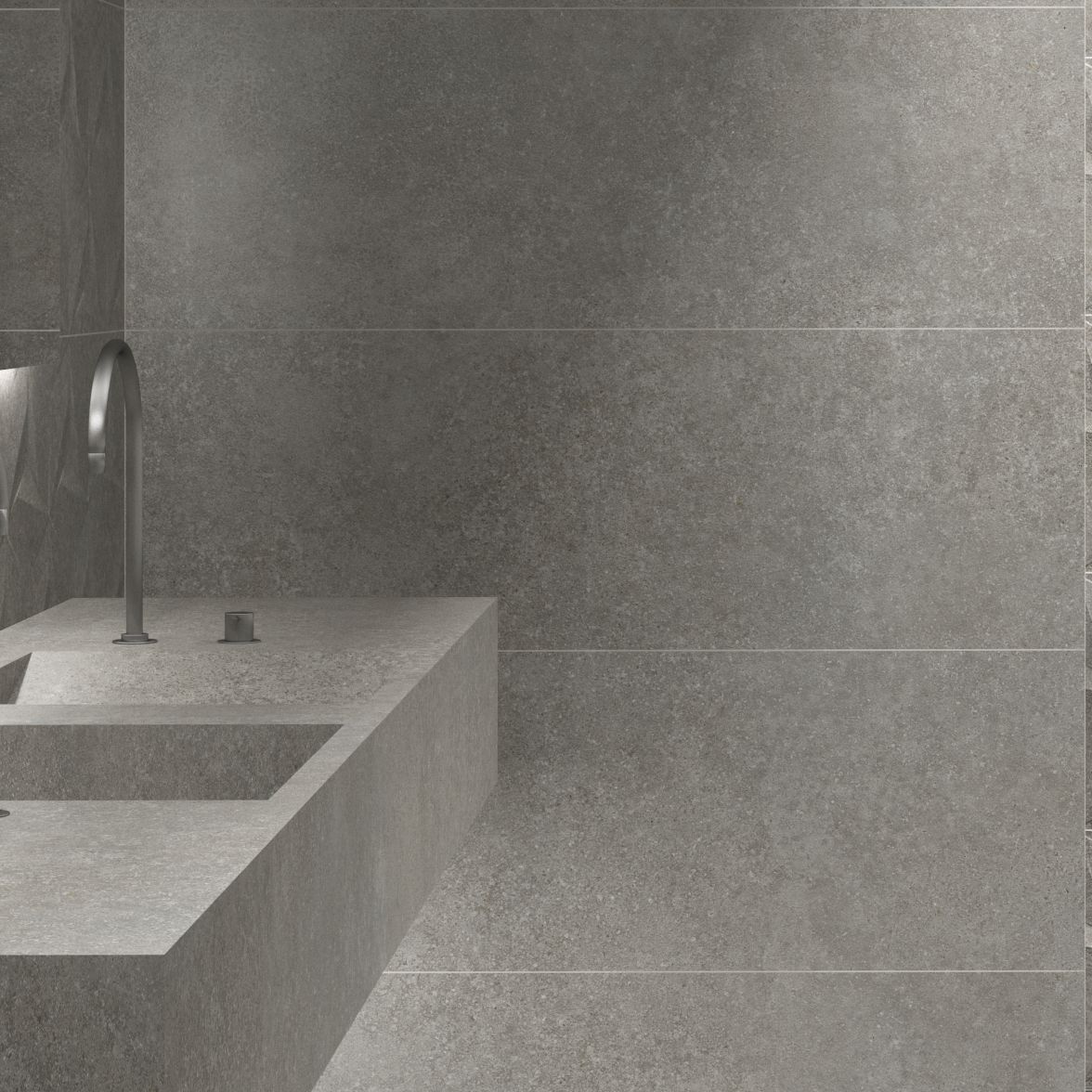 Code Grey 12x24 Matte Finish Porcelain Concrete Tile