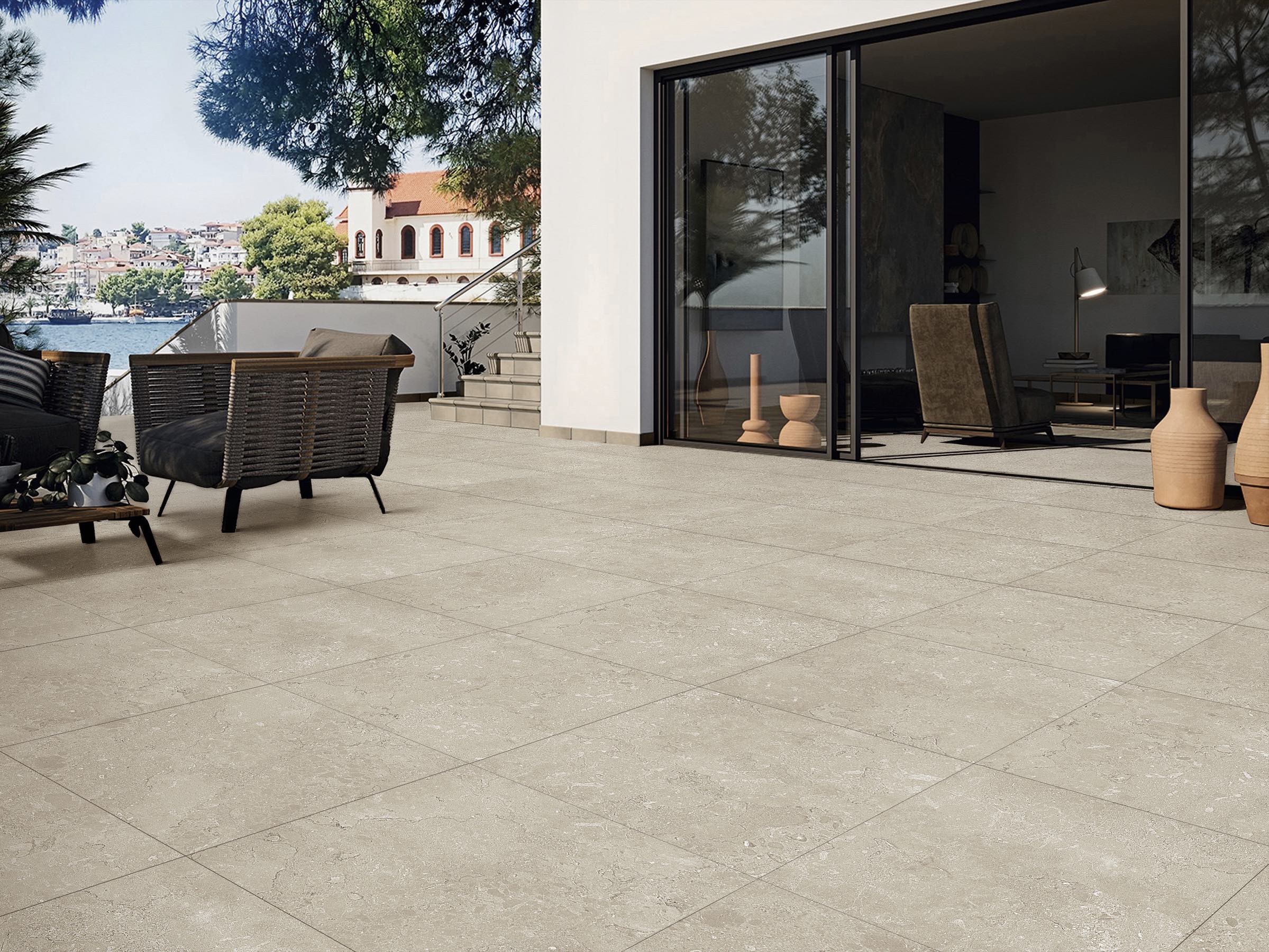 Dolomite Taupe 24x24 Matte Finish Outdoor Deck Tile (2Cm)