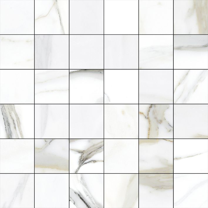 Emporio Calacatta Mosaic 2x2 Matte Marble Look Porcelain