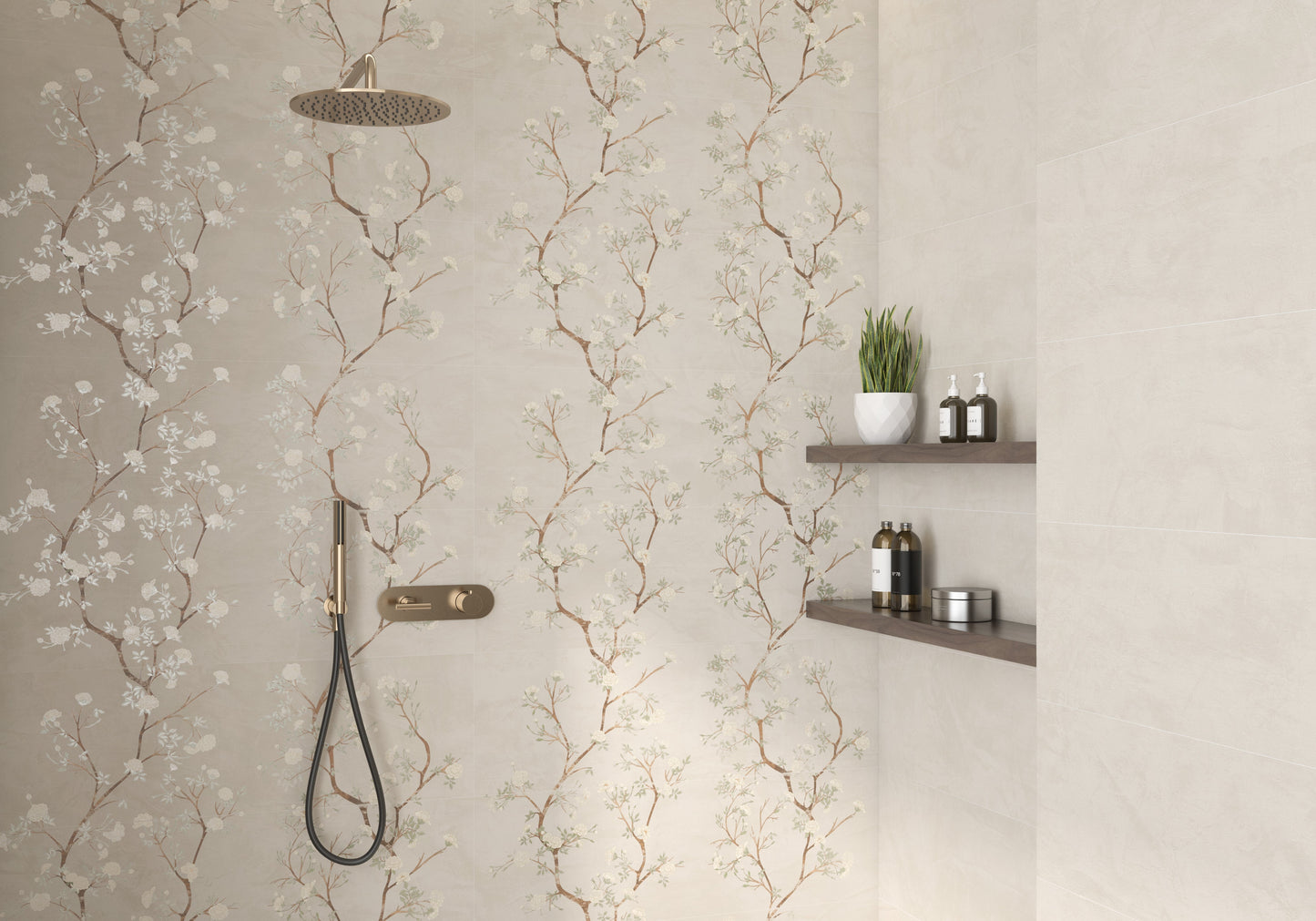 Enya Almond Nude 12"x40" Decorative Matte Ceramic Tile - B