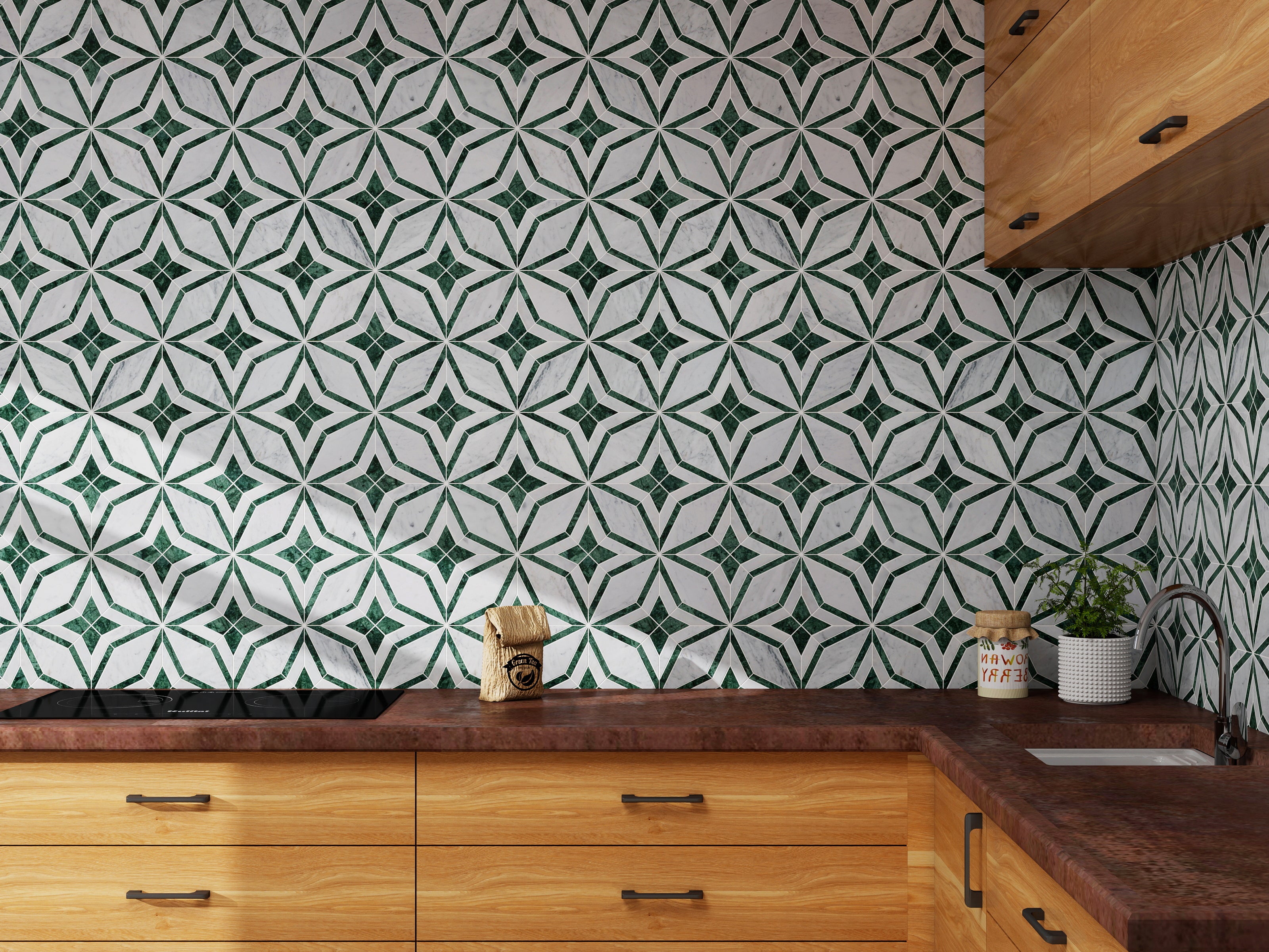 Floral Cararra/Verde 12