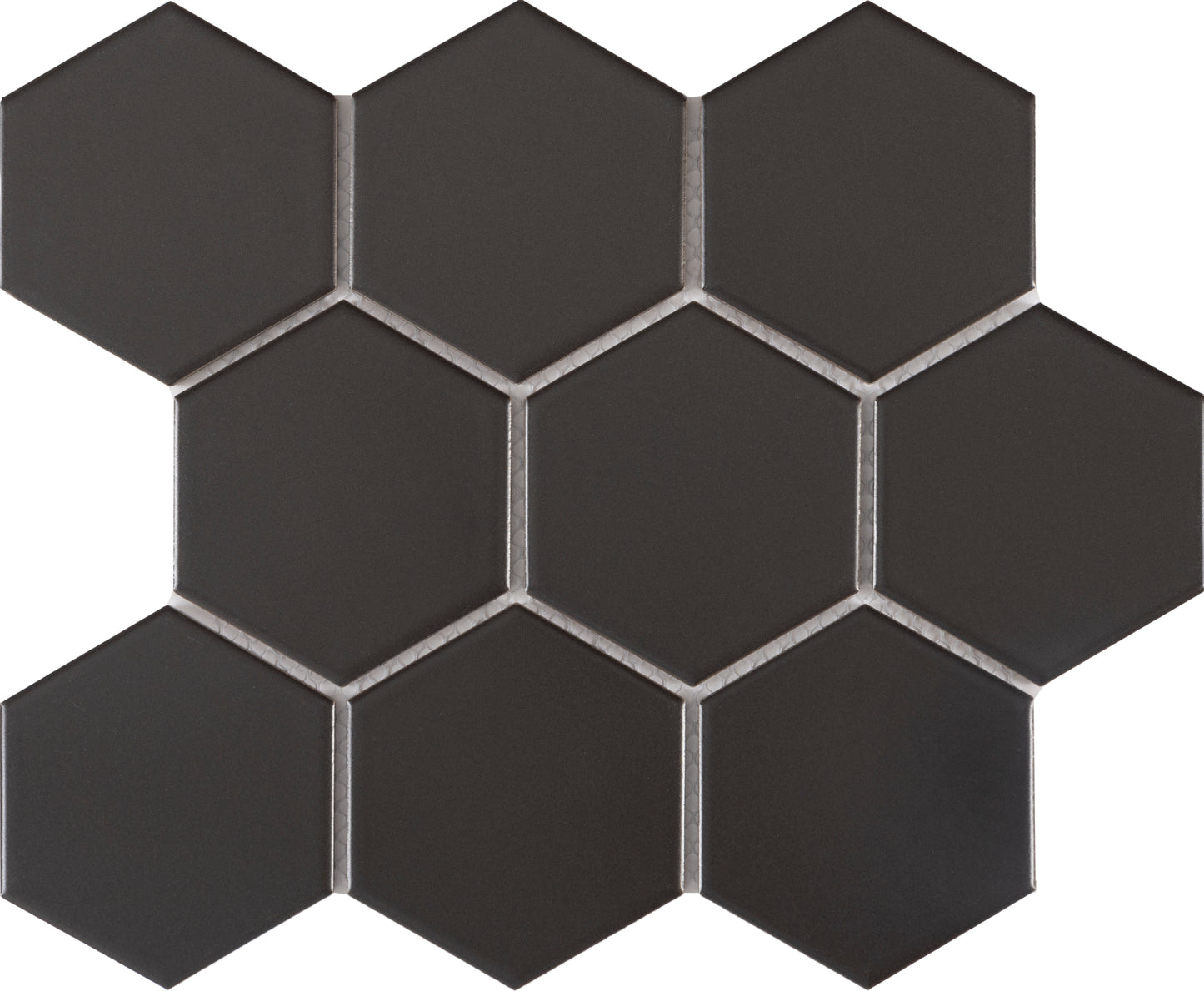 Farmland Hex Charcoal 4x4 Matte Finish Porcelain Mosaic