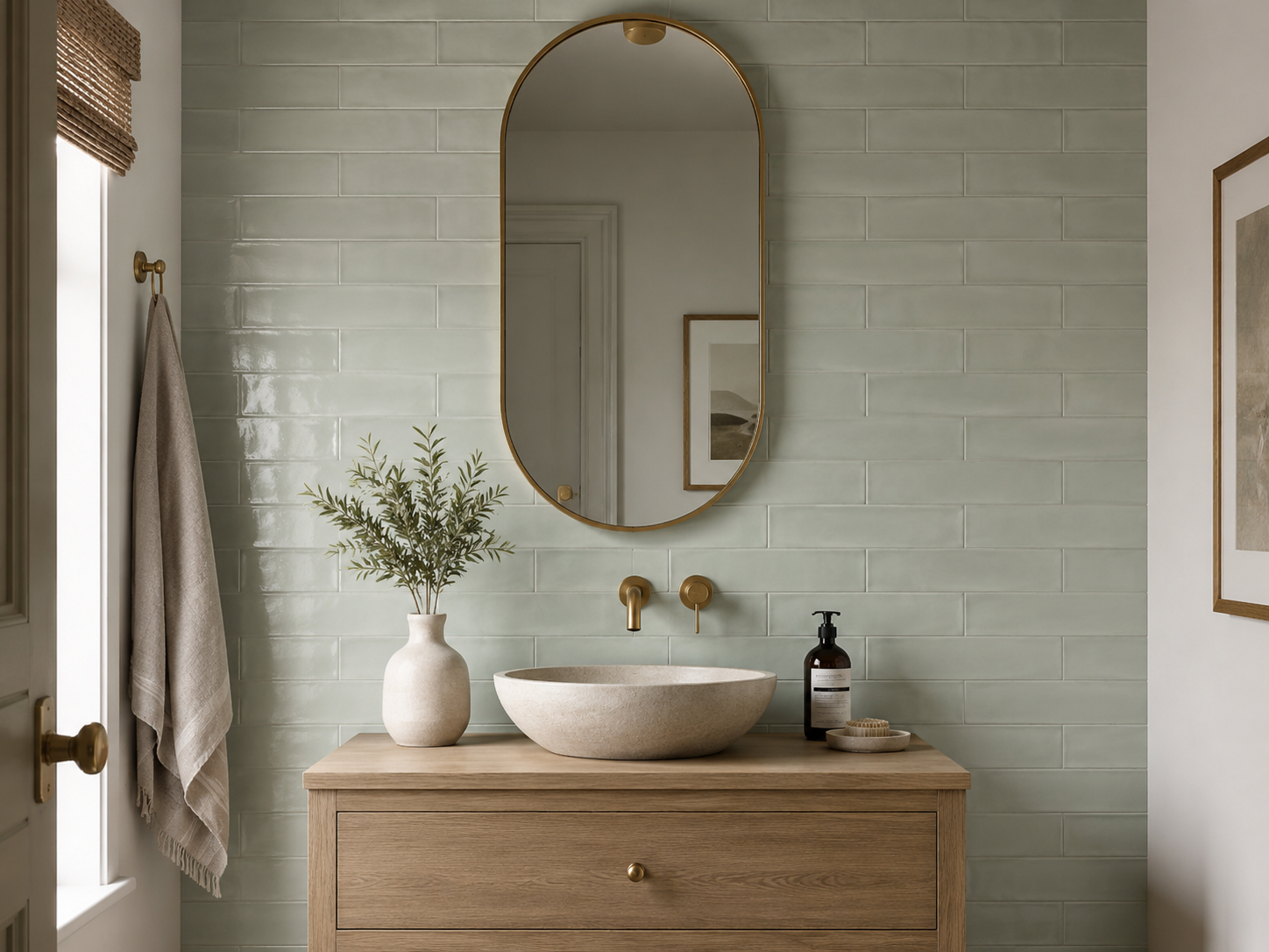Wavy 2 Green 3x12 Matte Ceramic Subway Tile for Backsplash/Wall