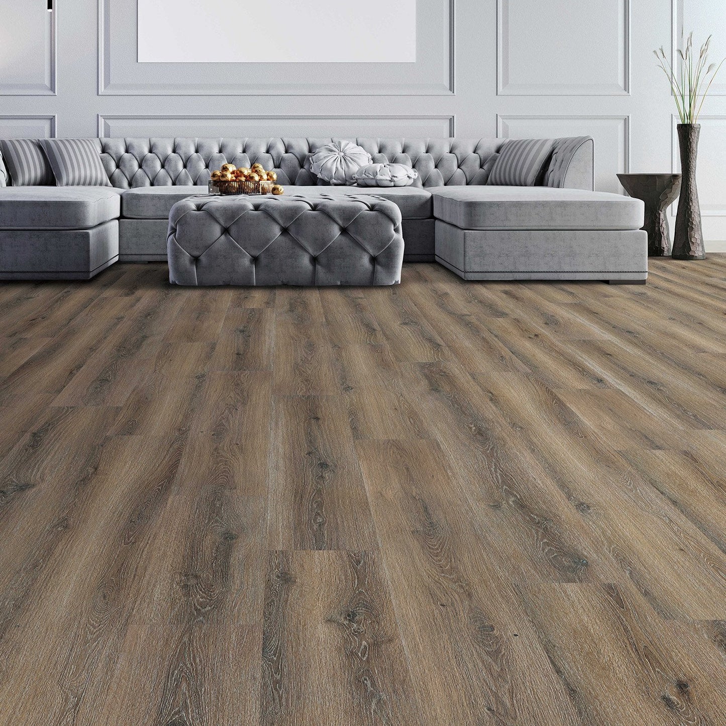 Next Floor Stonecast Gunstock Oak 9"x72" Luxury Vinyl Flooring