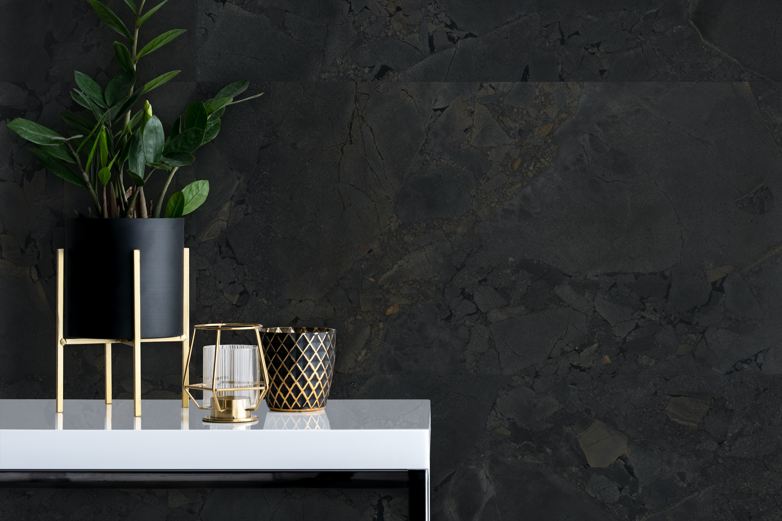 Jurassic Black 24x48 Polished Finish Porcelain Tile