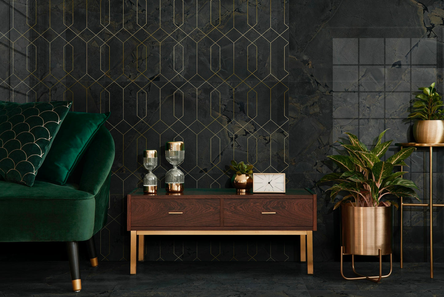 Jurassic Black 24x48 Polished Finish Porcelain Tile