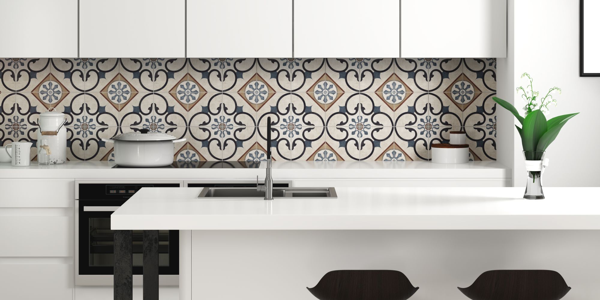 London Soho 8x8 Matte Finish Porcelain Patterned Tile