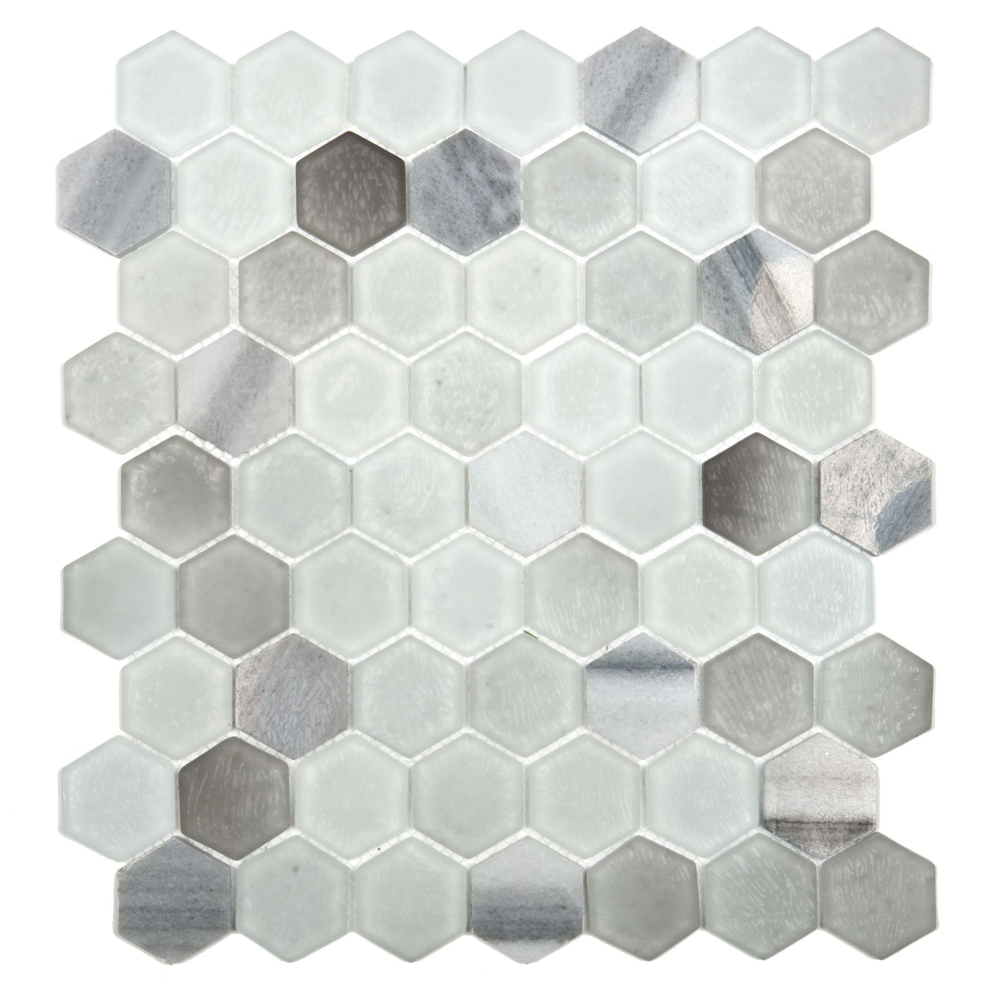 Mist Glass Hexagon Backsplash Tile