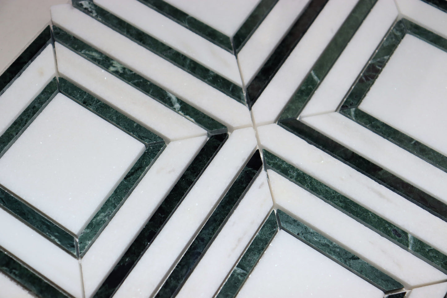 Peri Thassos/Verde 12"x12" Marble Tile