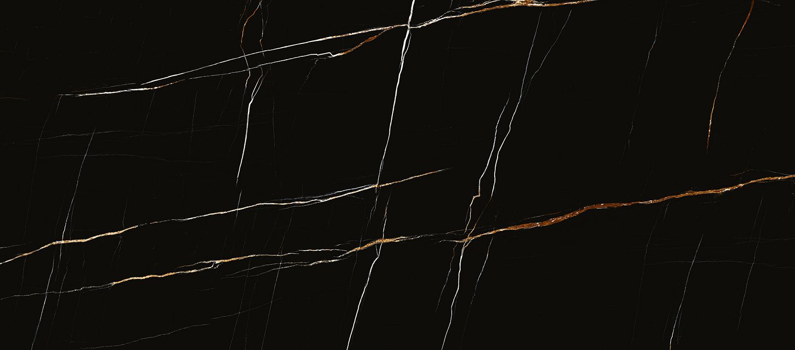 Sahara Noir Polished Marble Look 39x118 Porcelain Slab