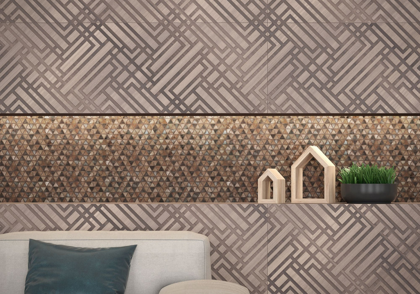 Saloni Kross Marron-Cacao 16x48 Matte Wood Look Wall Tile