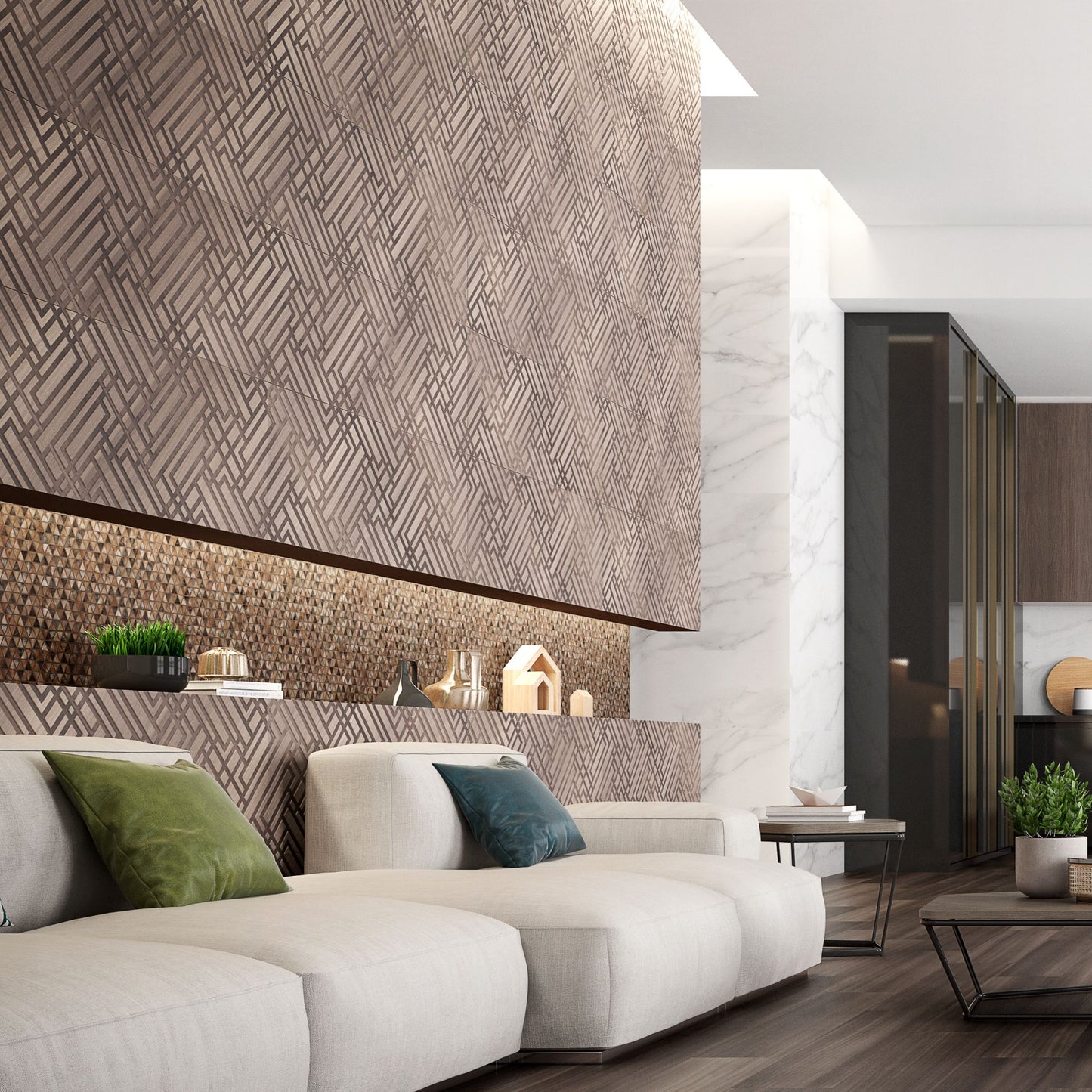 Saloni Kross Marron-Cacao 16x48 Matte Wood Look Wall Tile