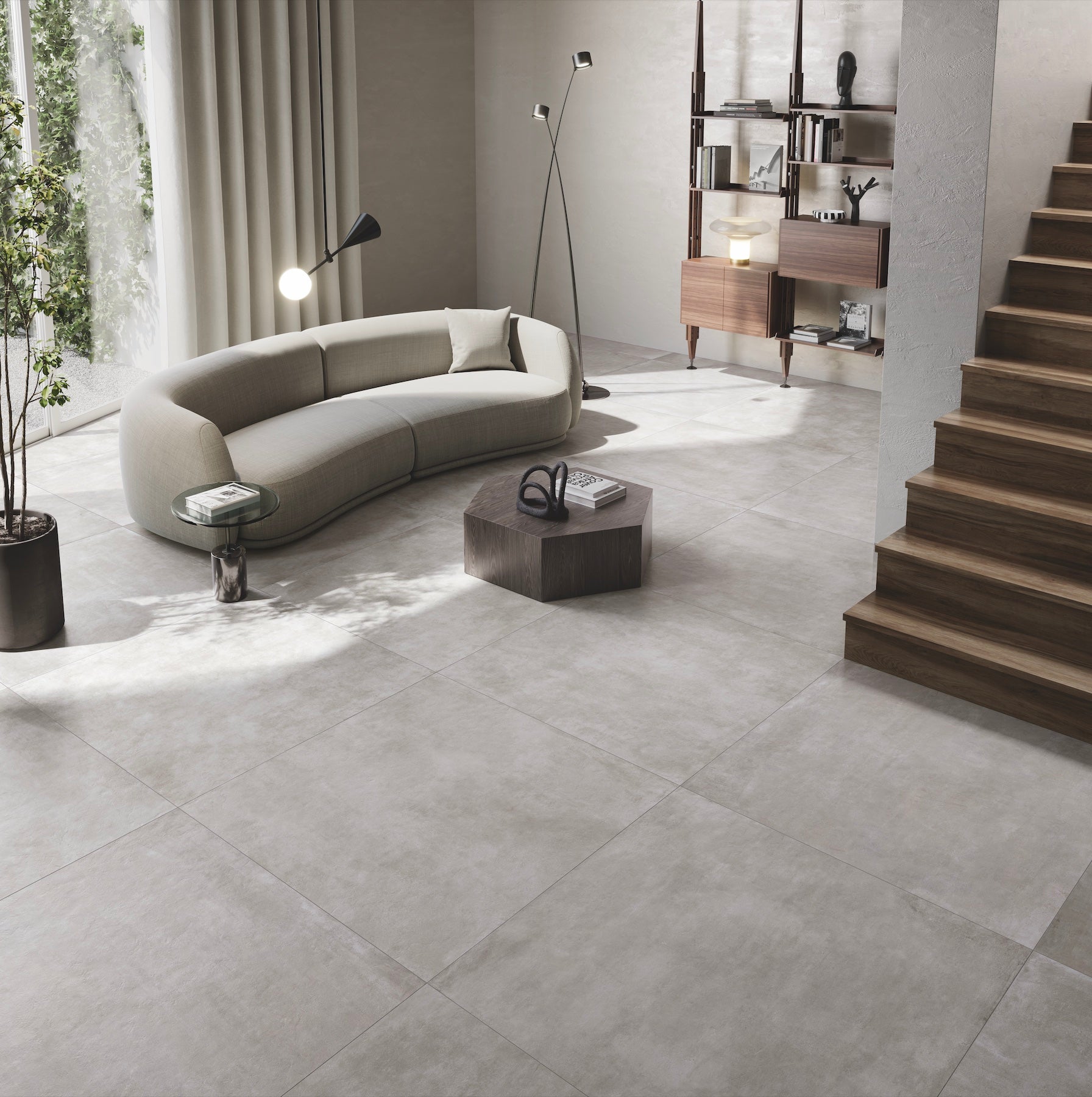 Domino Cenere 24x48 Matte Finish Porcelain Concrete Tile