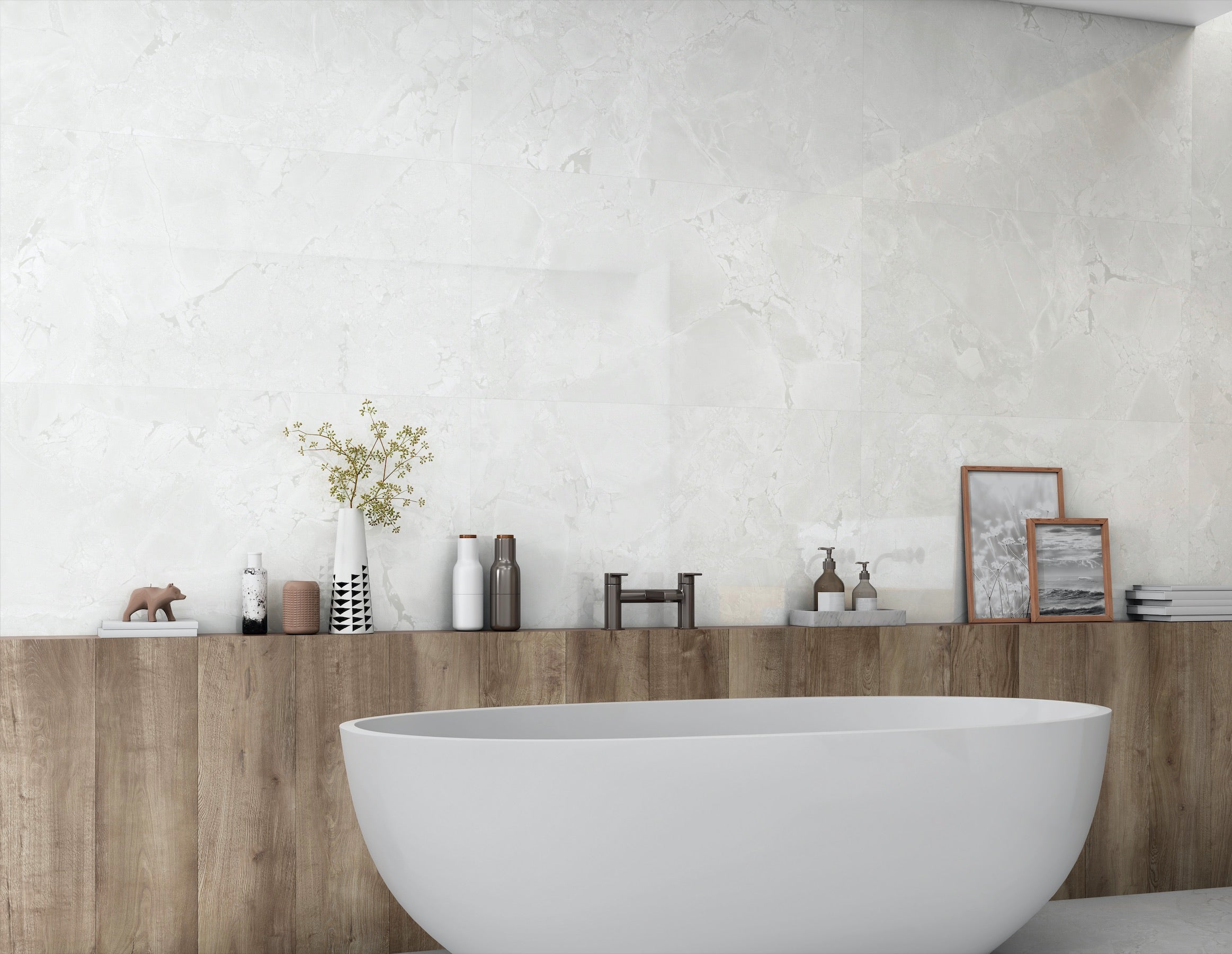 Jurassic White 24x48 Polished Finish Porcelain Tile