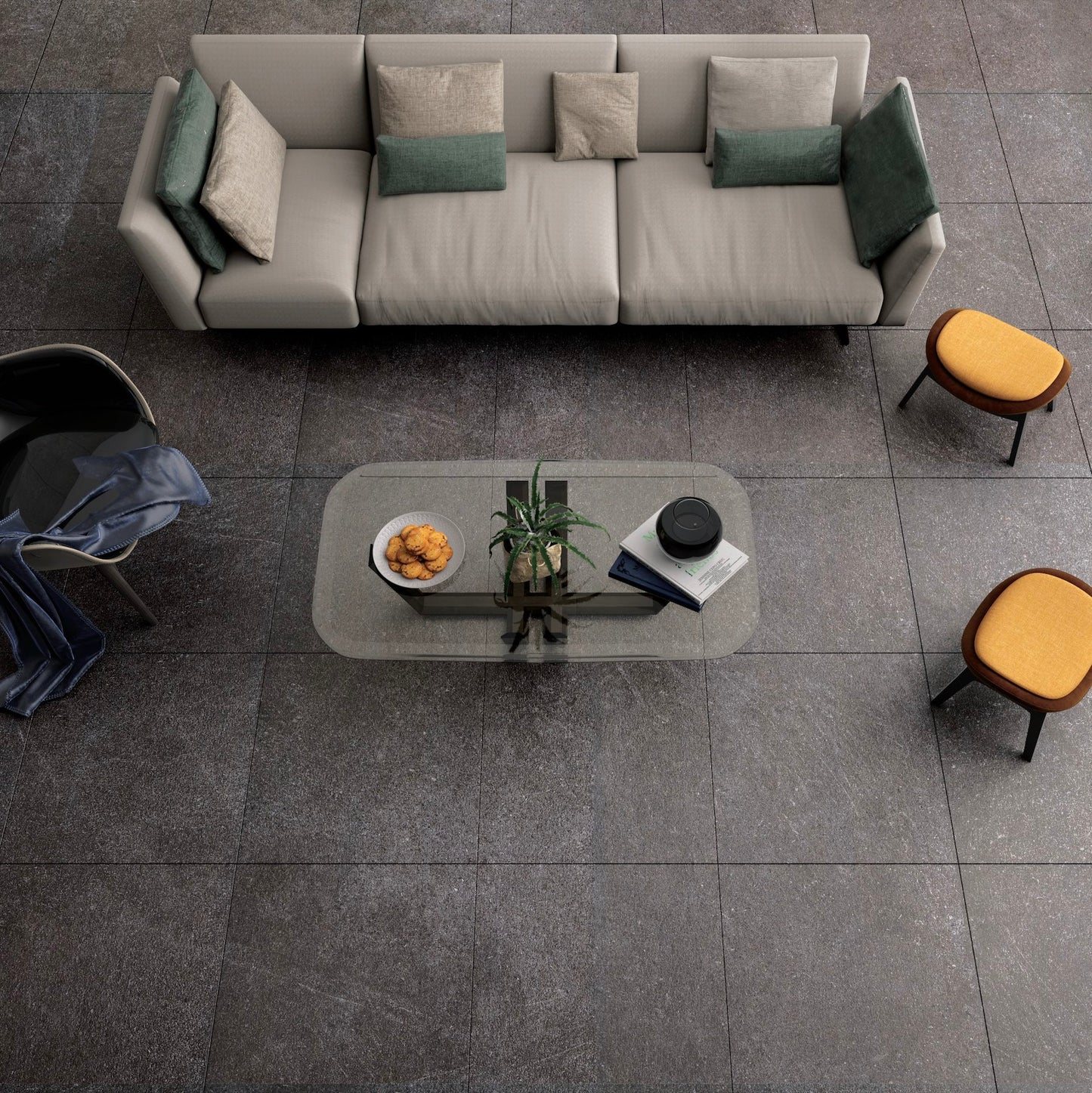 Trani Coal 24x24 Matte Finish Outdoor Deck Tile (2Cm)