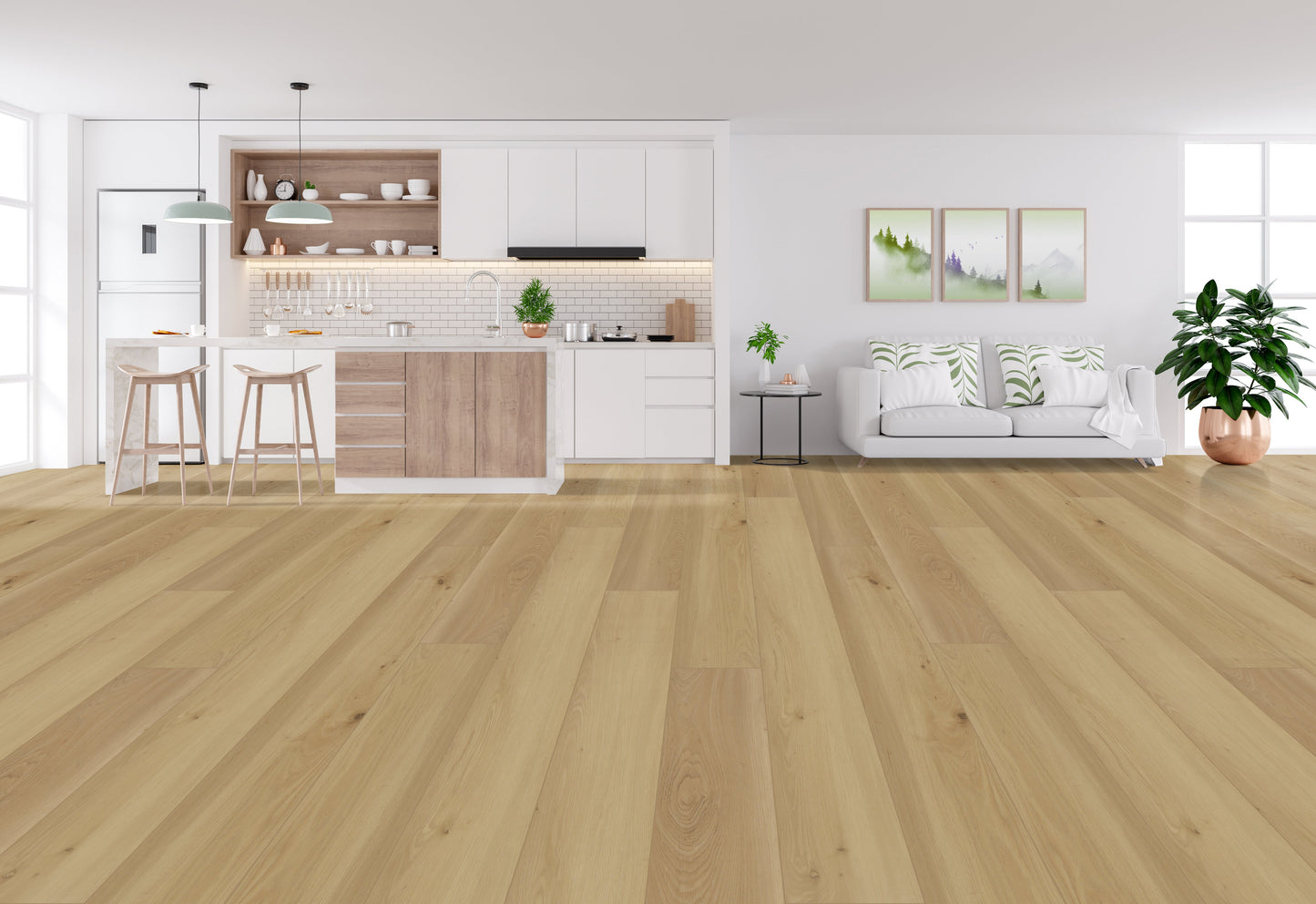 Biyork Hydrogen-8 Silent Morning 9"x72"x8mm Vinyl Flooring