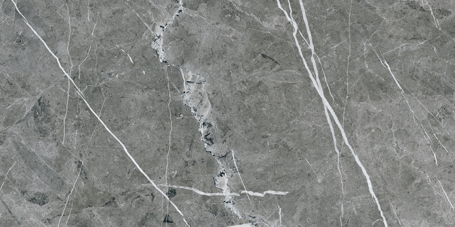 Theater Grey 12x24 Polished Marble Effect Porcelain Tile