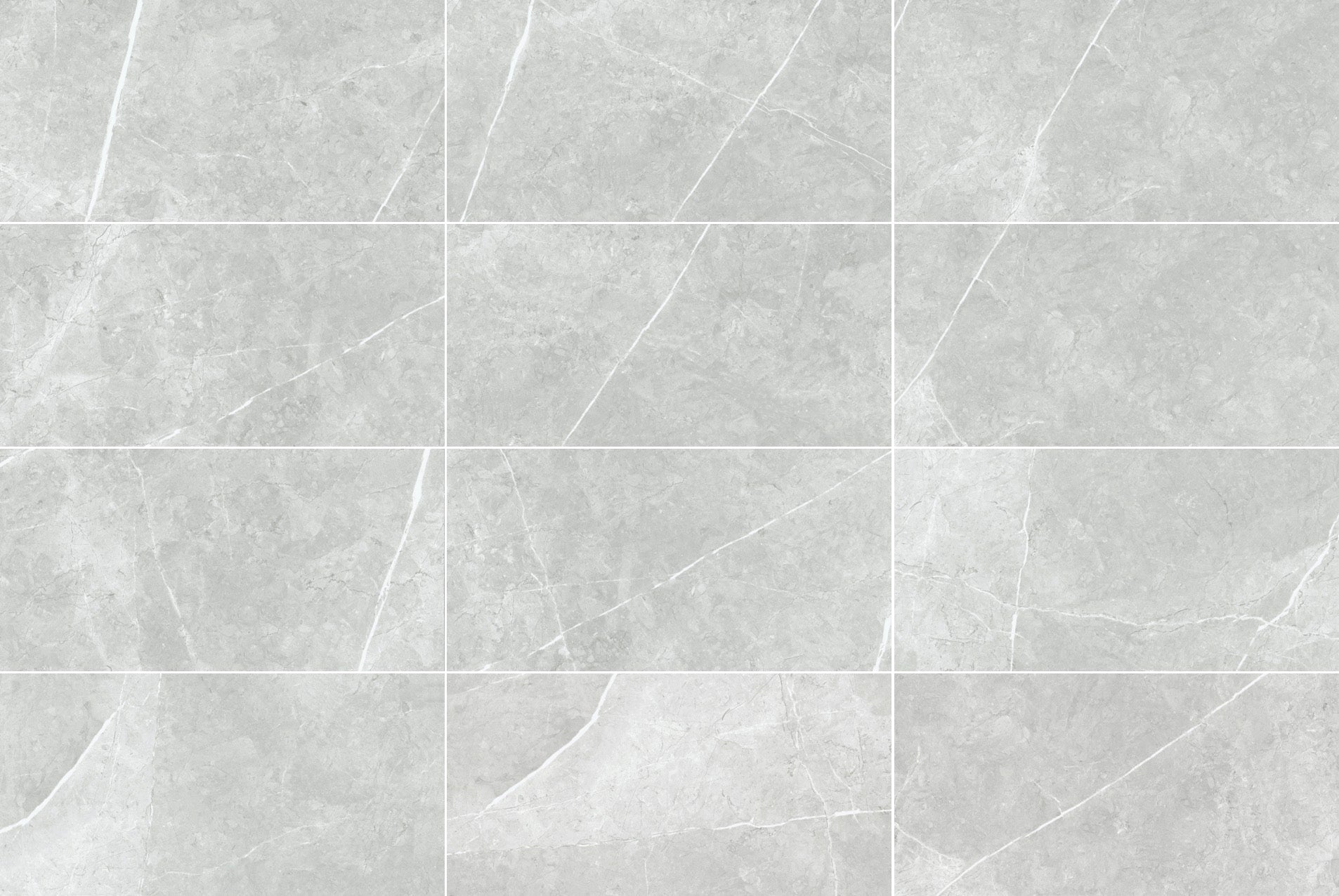 Vena White 12x24 Polished Finish Marble Look Porcelain Tile