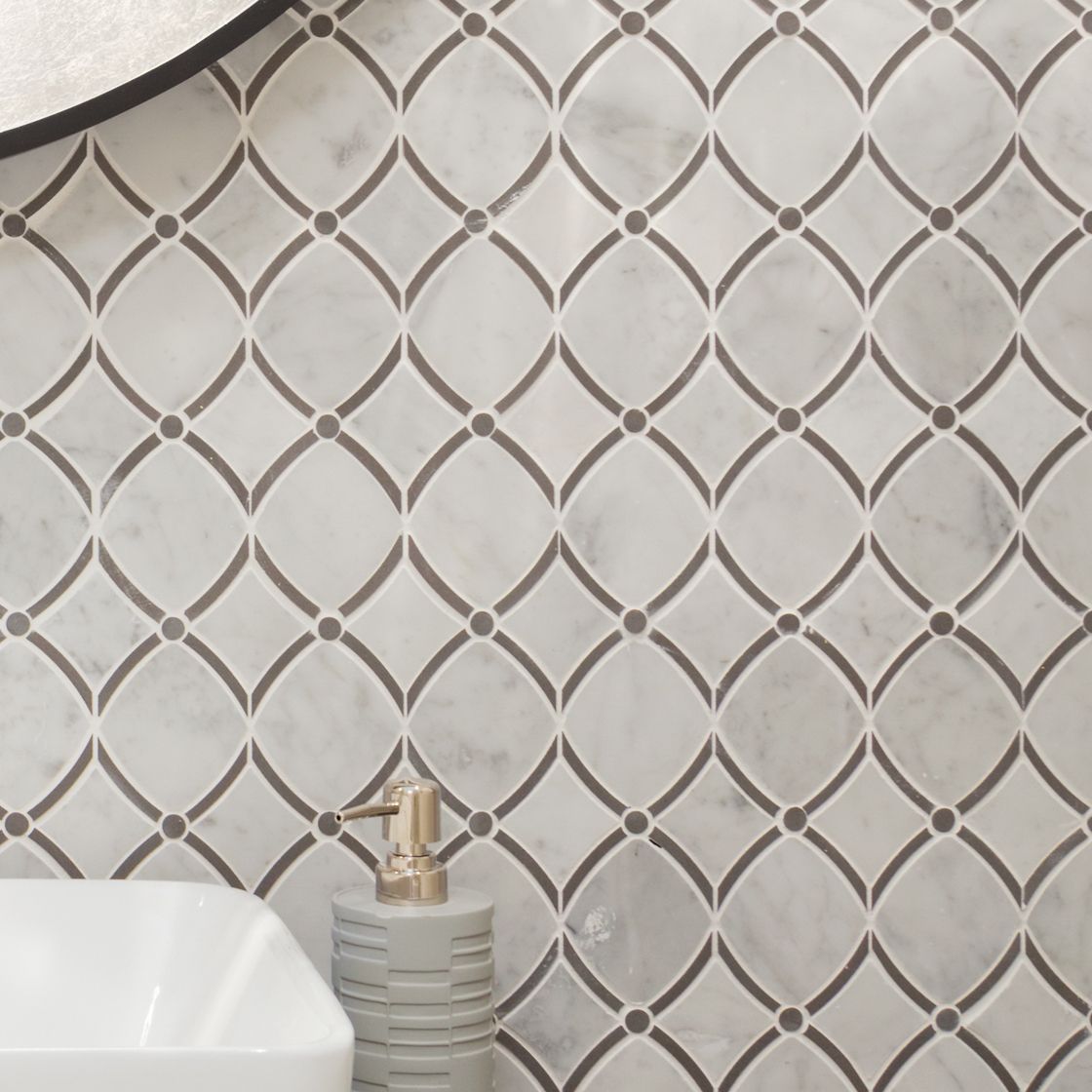 Waterjet Liberty Polished Finish Marble Mosaic Tile