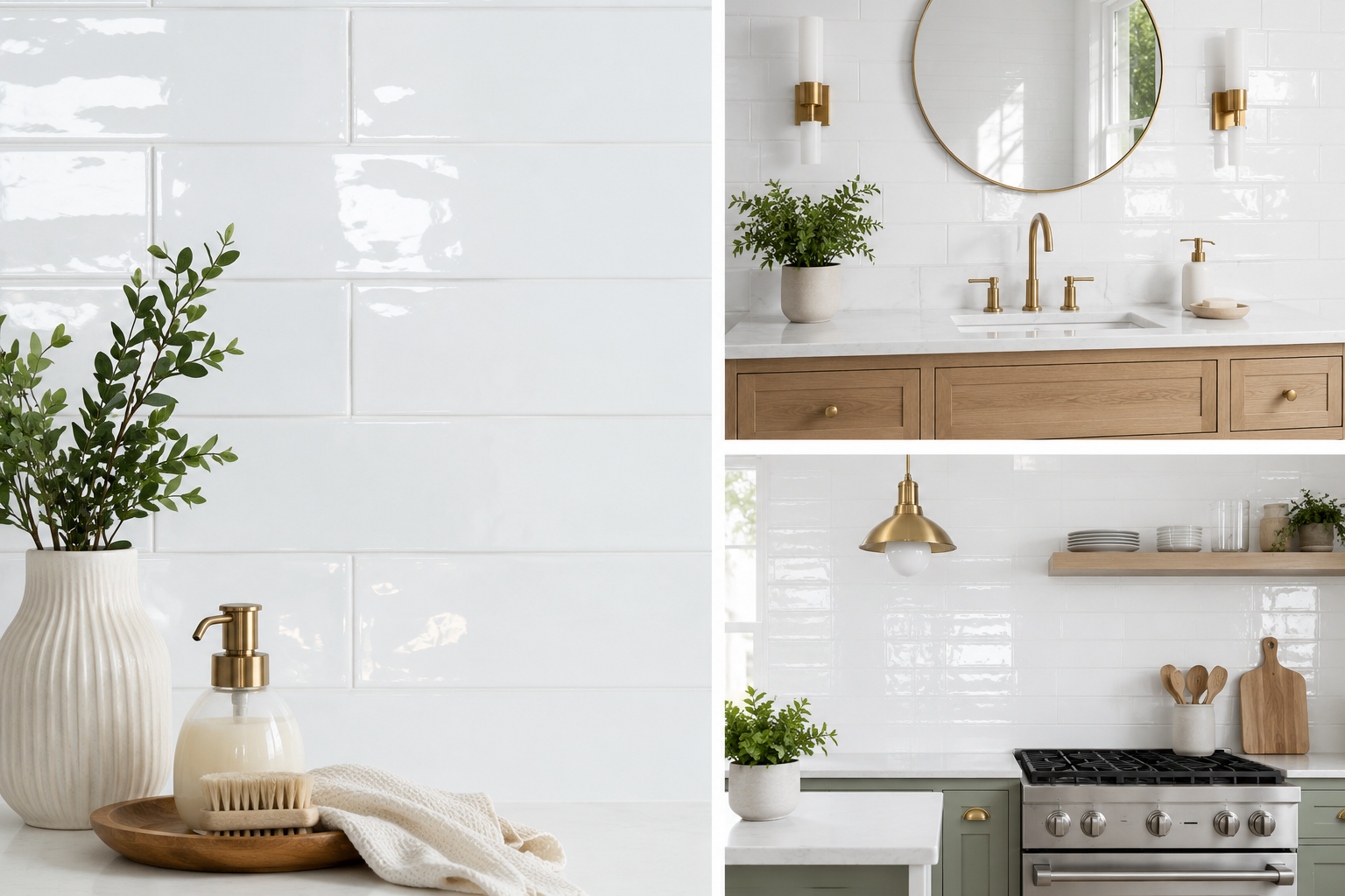Wavy 2 White 3x12 Glossy Ceramic Subway Tile for Backsplash/Wall