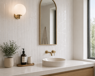 Bari White Decor 2x10 Polished Ceramic Subway Tile Backsplash