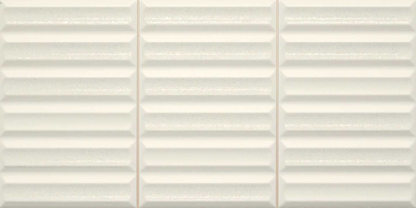 Moves White 8x16 Matte/Polished Finish Fluted Backsplash Tile
