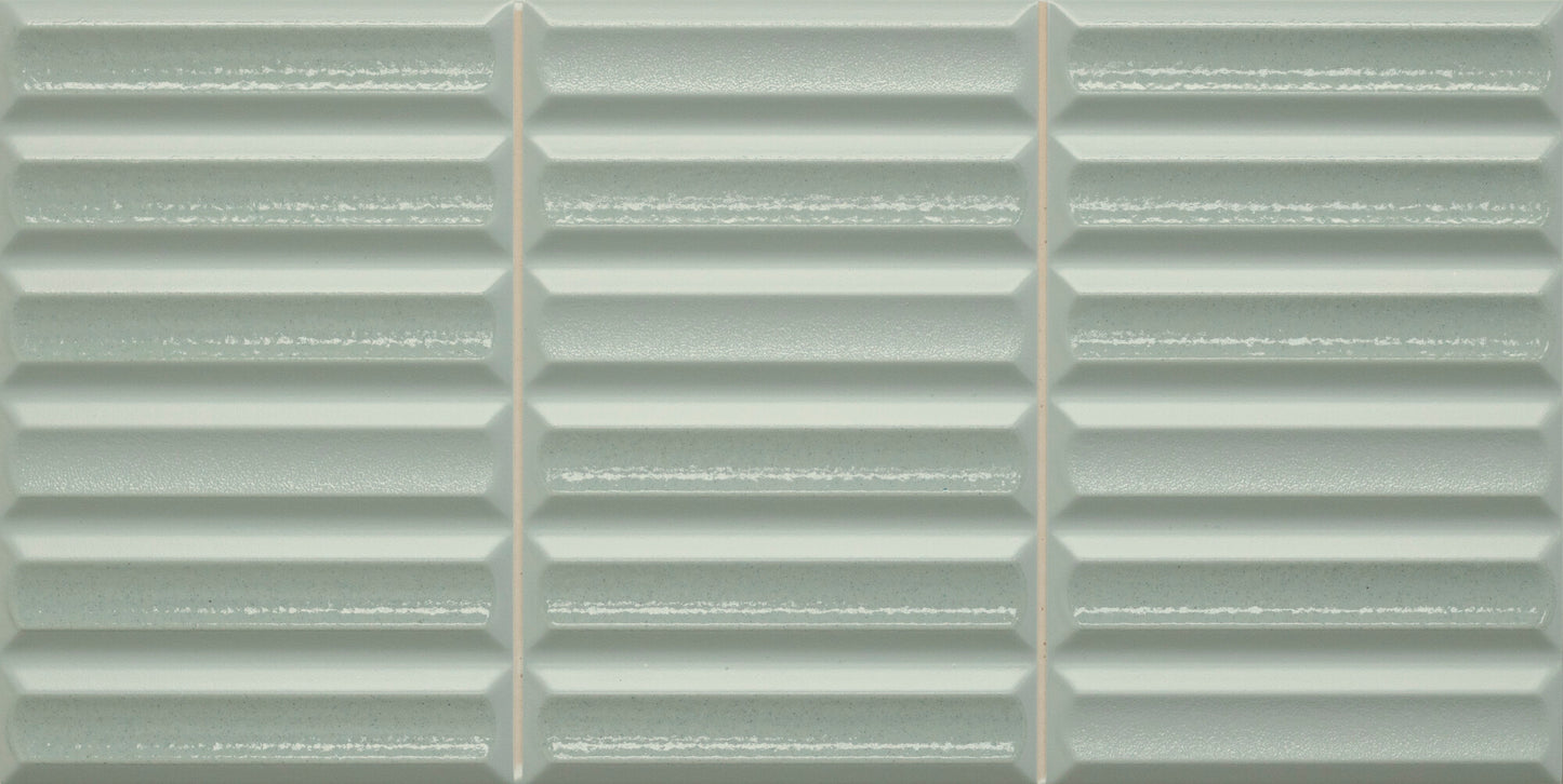 Moves Green 8x16 Matte/Polished Finish Fluted Backsplash Tile