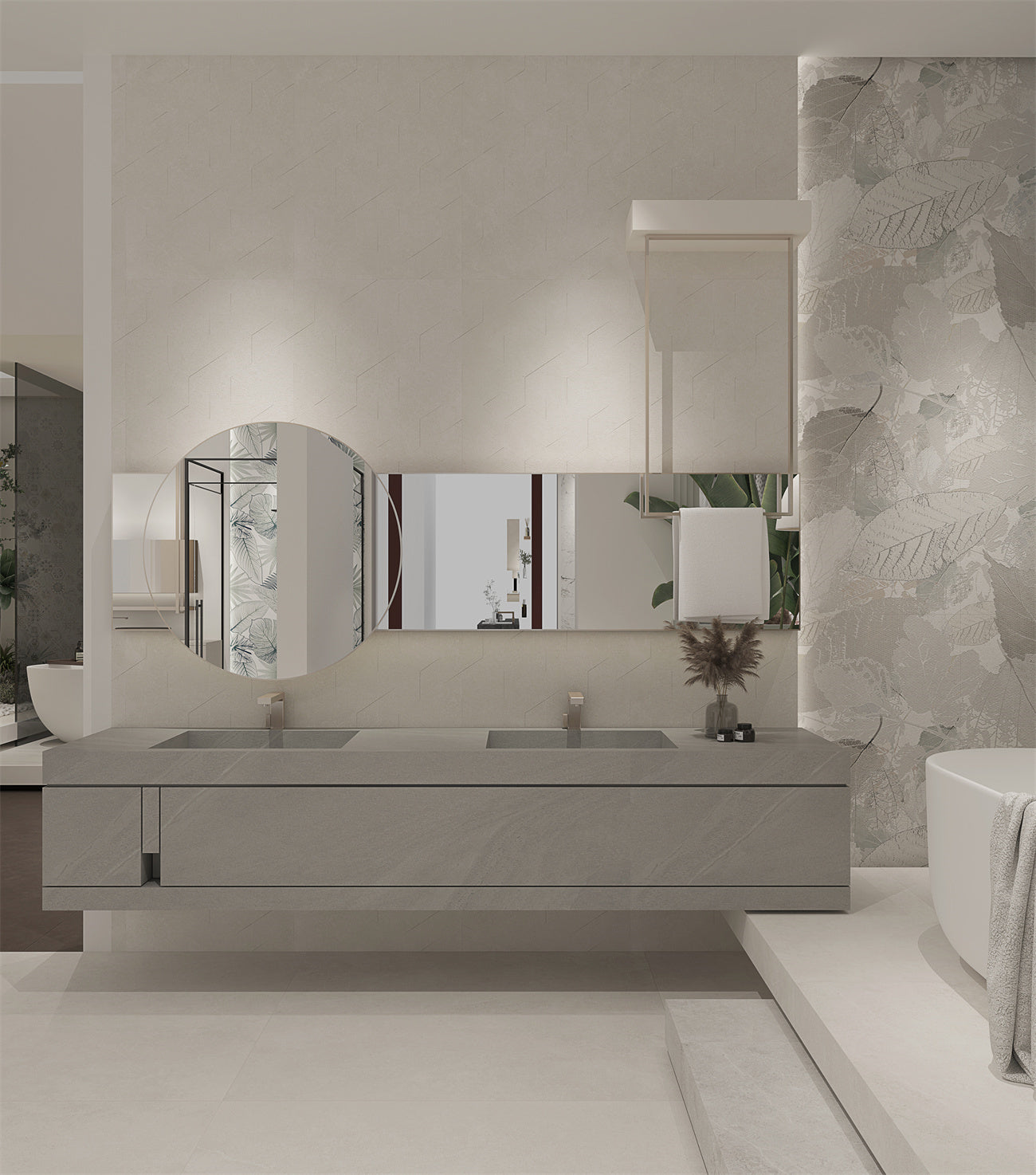 Akiba 24"x48" Matte Decorative Porcelain Wall Tile - A