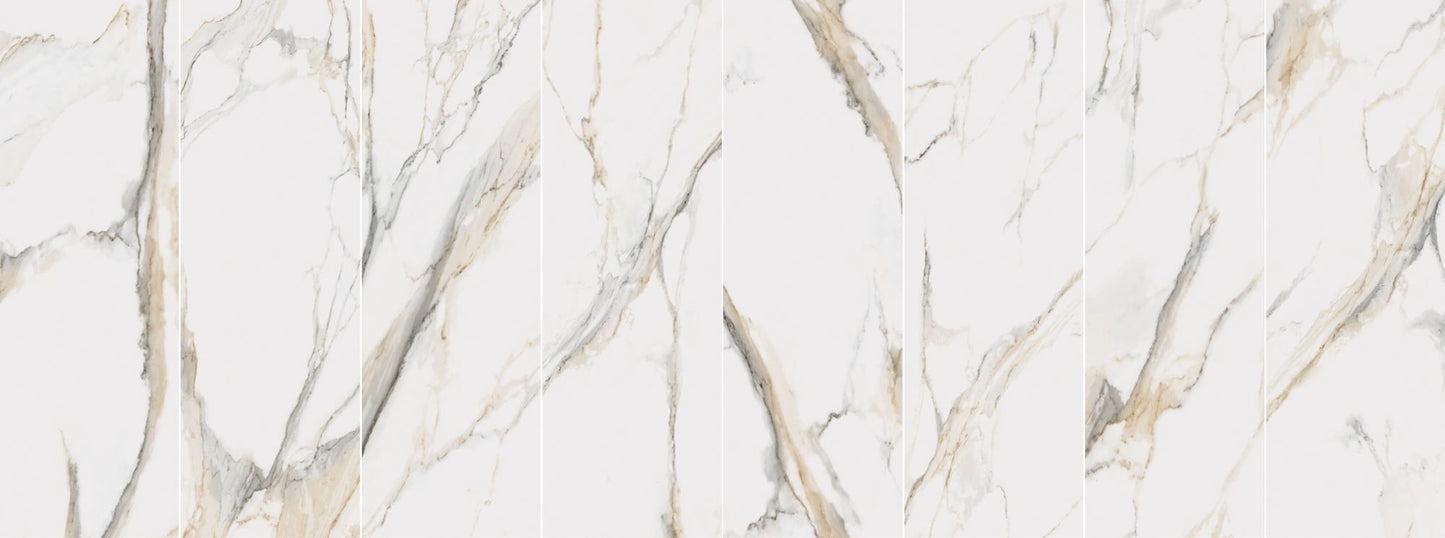 Atlantis Gold 39x118 Polished Marble Look Porcelain Slab