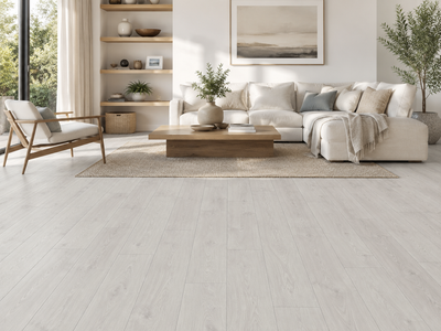 Eurostyle Atlas White 7"x54"x8mm Laminate Flooring