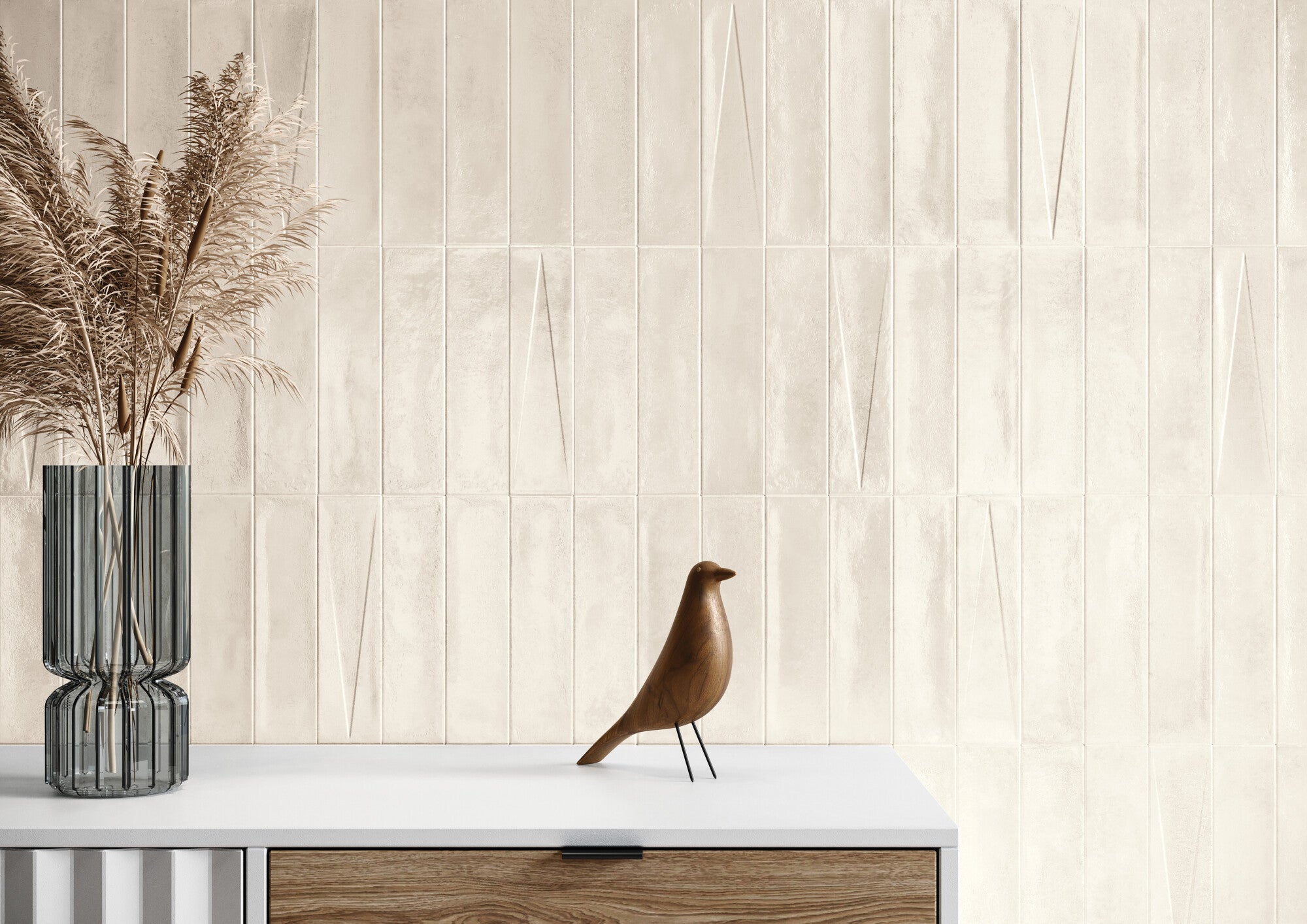 Polished Finish Subway Tile Backsplash