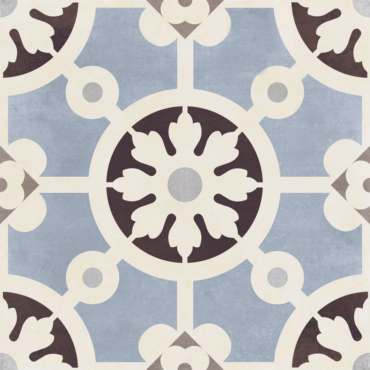 Bercy Blue 8x8 Matte Finish Porcelain Patterned Tile