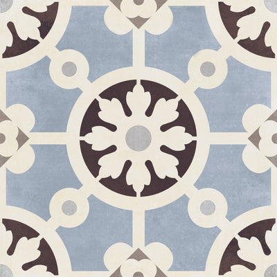 Bercy Blue 8x8 Matte Finish Porcelain Patterned Tile