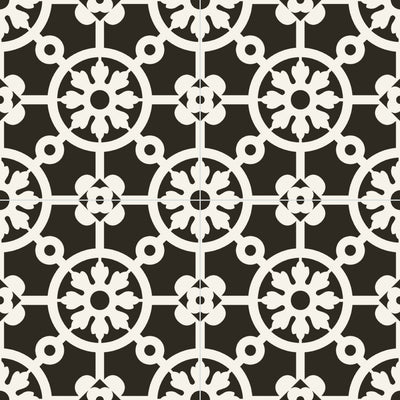 Bercy Nero 8x8 Matte Finish Porcelain Patterned Tile