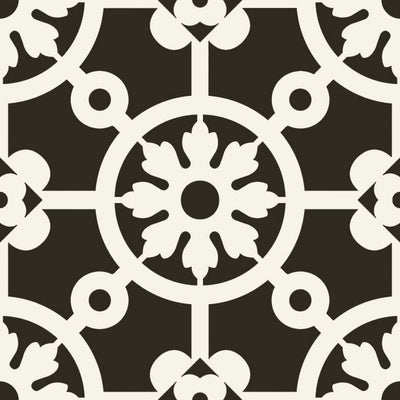 Bercy Nero 8x8 Matte Finish Porcelain Patterned Tile