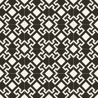 Charonne Nero 8x8 Matte Finish Porcelain Patterned Tile