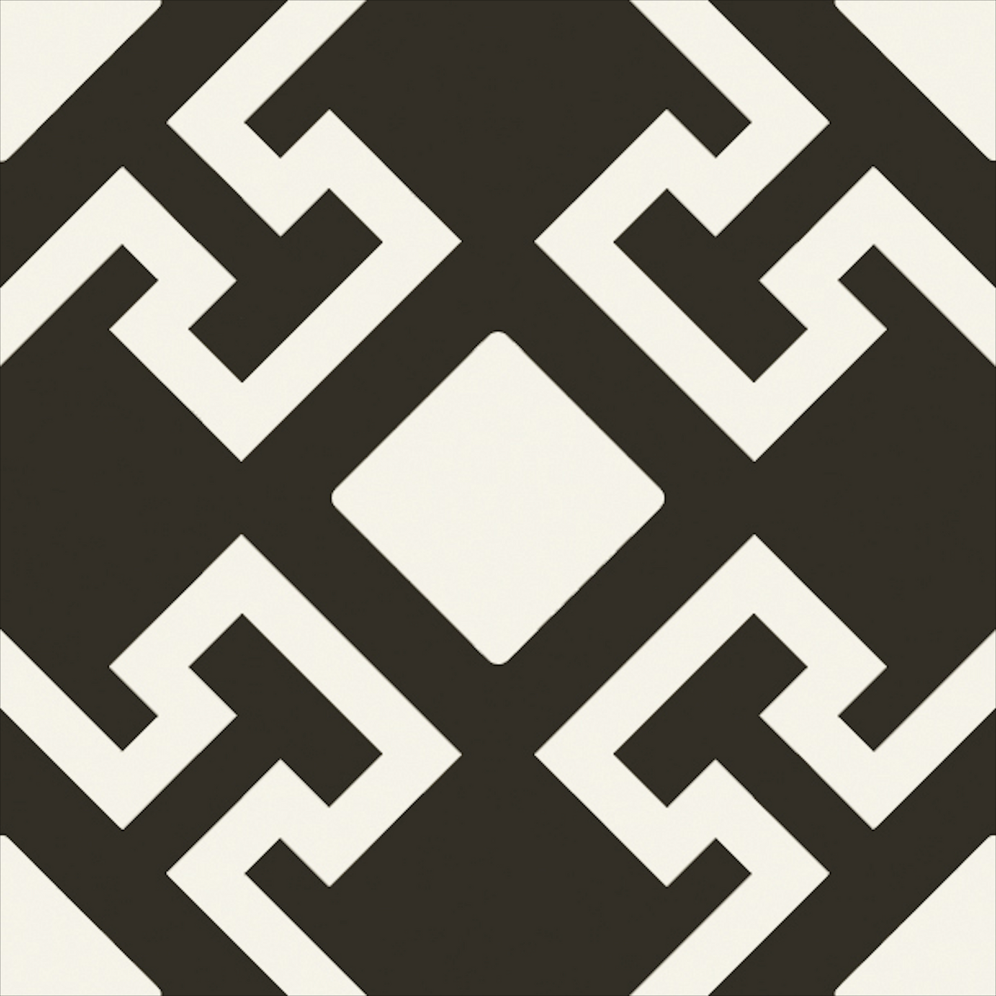 Charonne Nero 8x8 Matte Finish Porcelain Patterned Tile