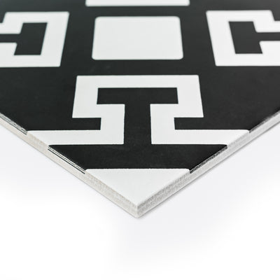 Charonne Nero 8x8 Matte Finish Porcelain Patterned Tile