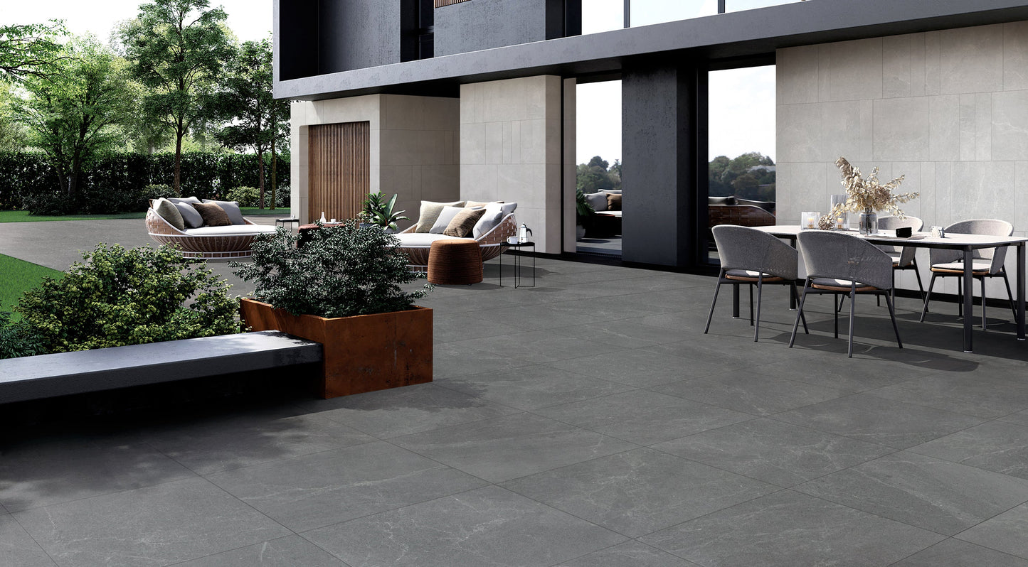 Creative Dark Grey 24"x24" Porcelain Pavers – 2cm Matte Outdoor Deck Tiles