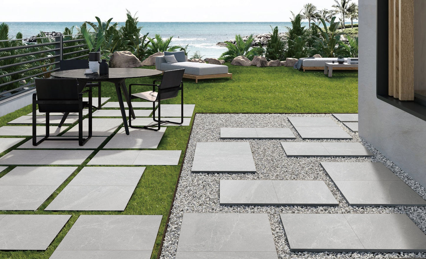 Creative Light Grey 24"x24" Porcelain Pavers – 2cm Matte Outdoor Deck Tiles