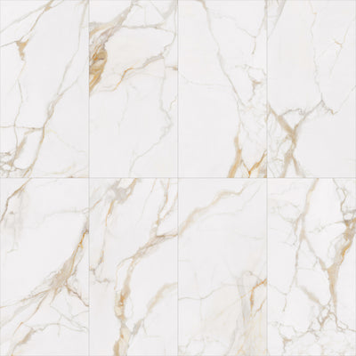 Calacatta Premium 24x48 Polished Marble Look Porcelain Tile
