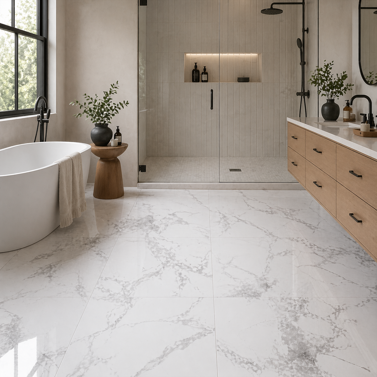 Classic Venato 24x24 Polished Marble Look Porcelain Tile