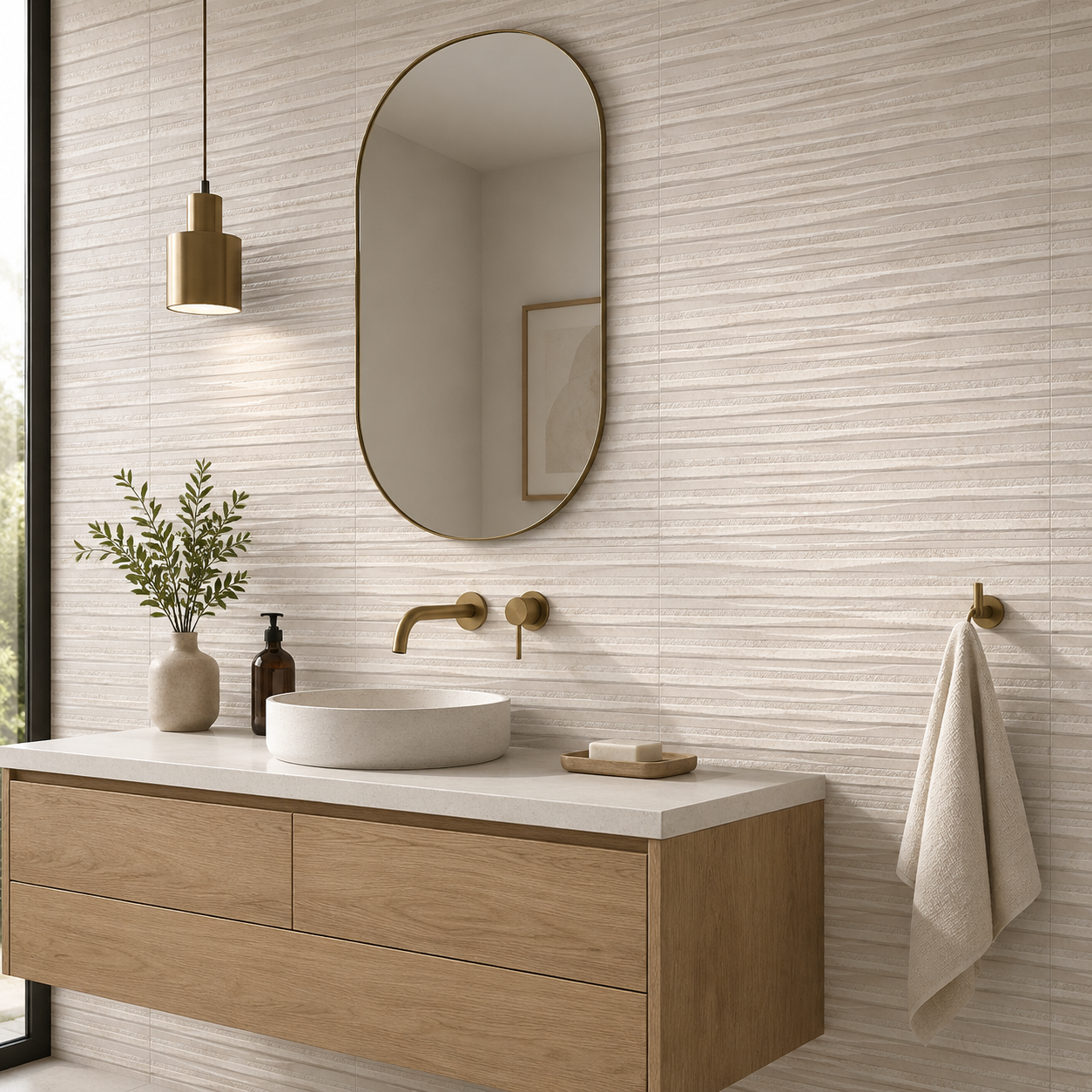Cluny Sand Decor 13"x40" Matte Porcelain Tile